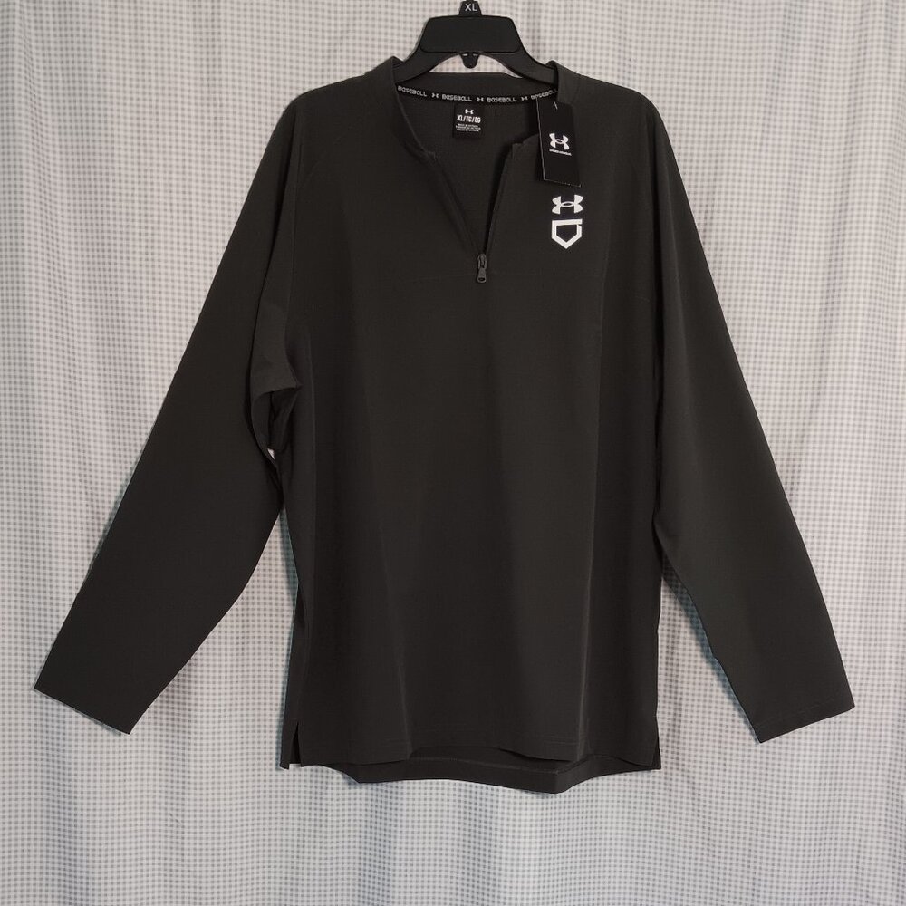 NWT Under Armor Utility Long Sleeve Baseball Cage Jacket Gray Loose Size XL